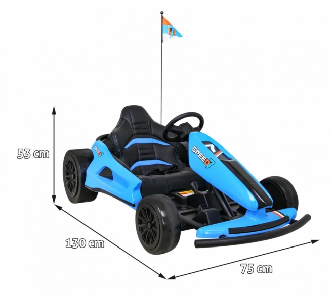 Speed 7 Drift King kart elettrica per bambini Blu + funzione Drift + sedile sportivo + 2 velocità + EVA