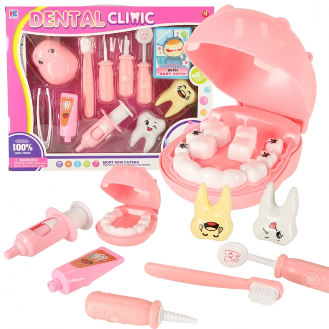 Set medico dentista ippopotamo – rosa