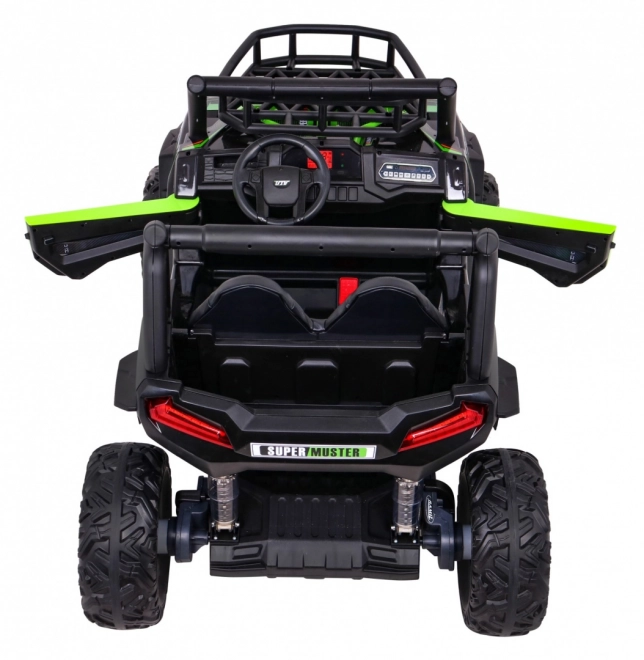 Buggy UTV fuoristrada per bambini Verde + telecomando + portapacchi + avvio lento + EVA + MP3 LED