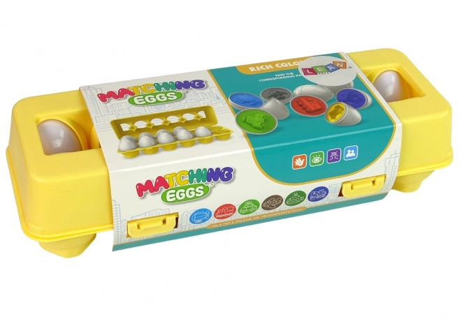 Gioco educativo uova auto colori e forme