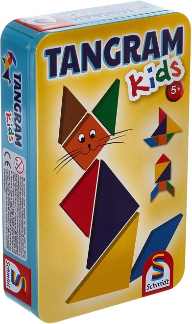 Tangram per bambini in scatola di latta