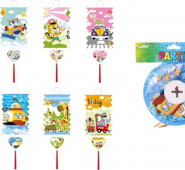 Lampione cilindro 16 cm motivo per bambini