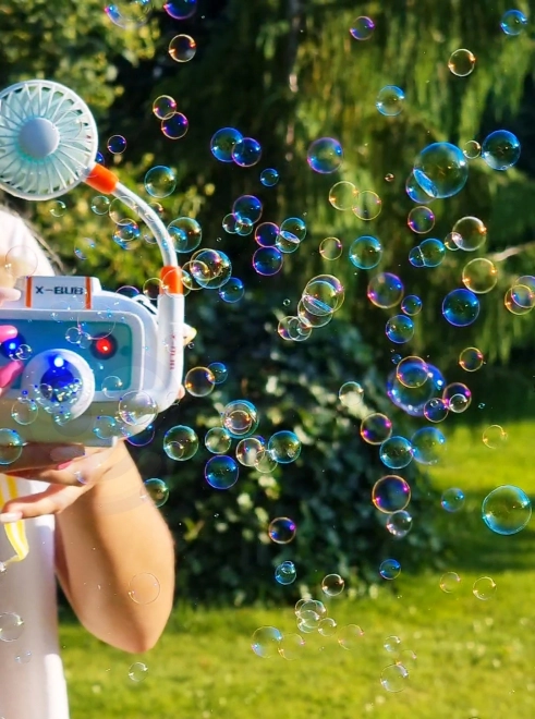 Macchina per bolle di sapone Woopie a forma di fotocamera
