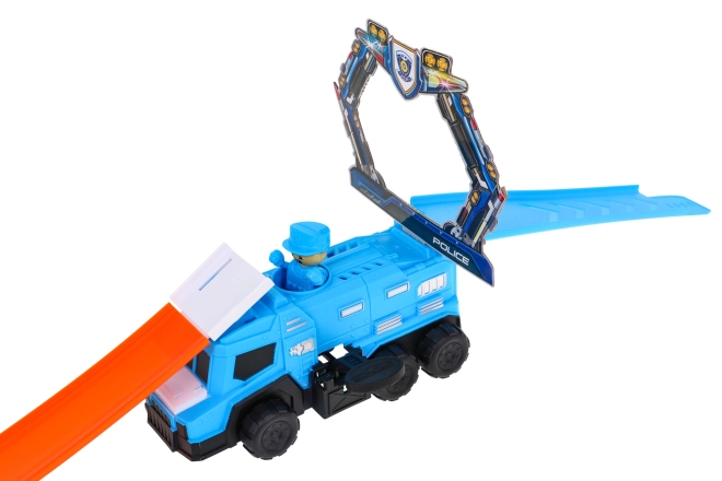 Lanciatore nel camion della polizia