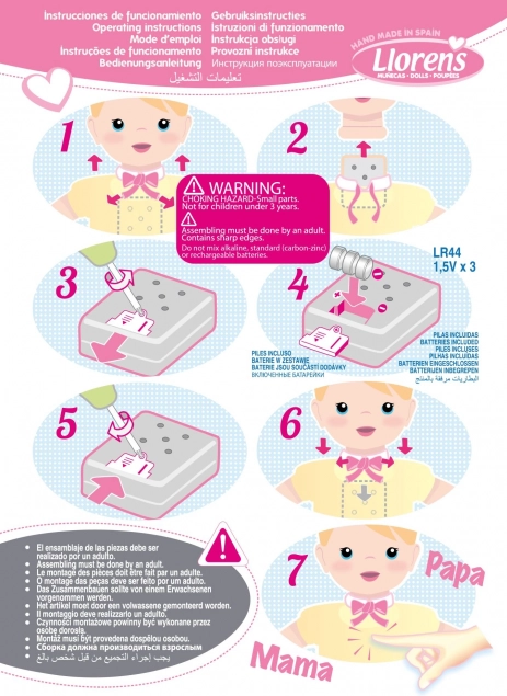 Llorens New Born bambola realistica neonato con suoni
