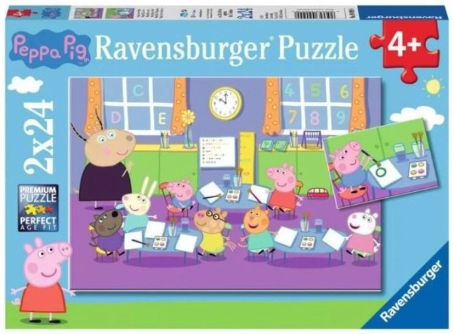 Puzzle 2 in 1 di Peppa Pig e la sua Classe