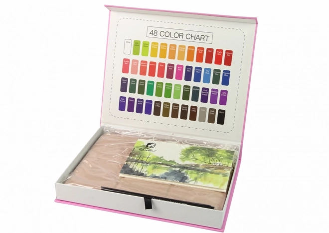 Set artistico 48 colori acquerello con accessori