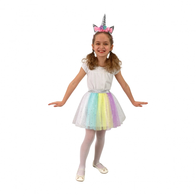 Costume Gonna Tutu Unicorno con Cerchietto