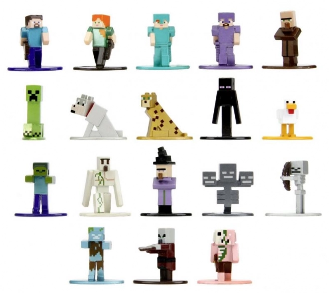 Set di nanofigurine da collezione MINECRAFT in metallo, serie 12