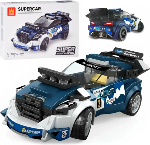 Costruzioni tecniche auto sportiva blu 164 pezzi con adesivi