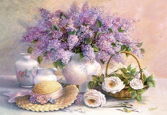 Puzzle Fiori - Lillà e Rose 1000 Pezzi