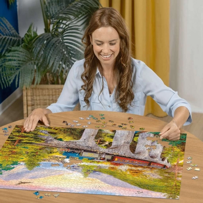 Puzzle Ravensburger Giro in Treno Autunnale 1500 Pezzi