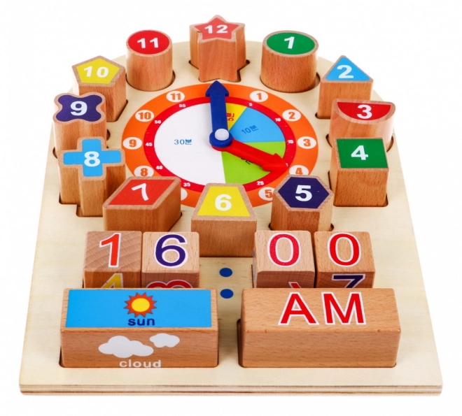 Lavagna didattica in legno Orologio per bambini 12m+