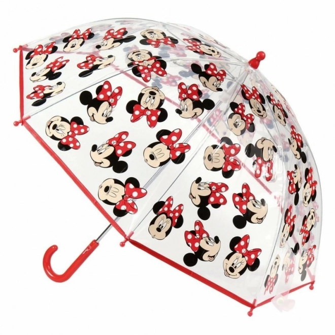 Ombrello manuale per bambini Minnie Disney trasparente