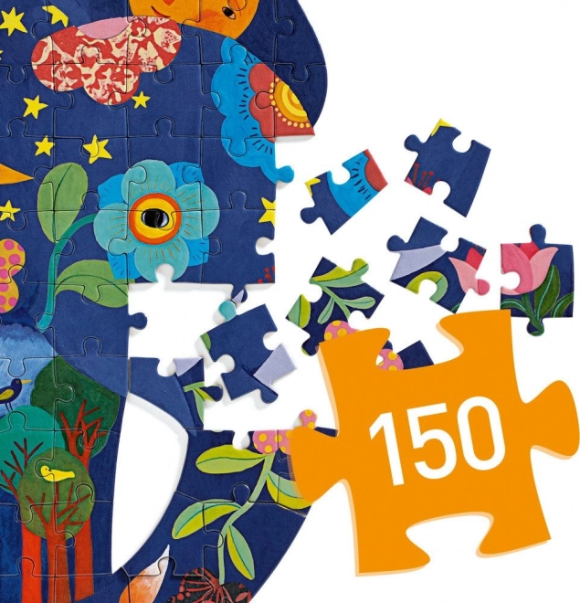 DJECO Puzzle di contorno Elefante 150 pezzi
