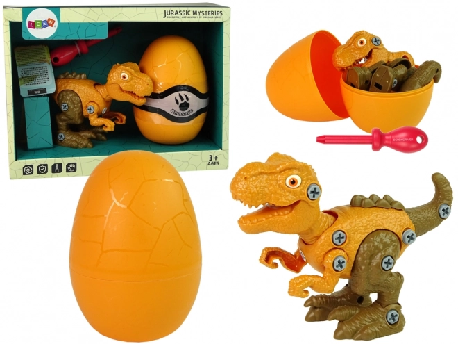 Set di dinosauro T-Rex con uovo fai-da-te arancione