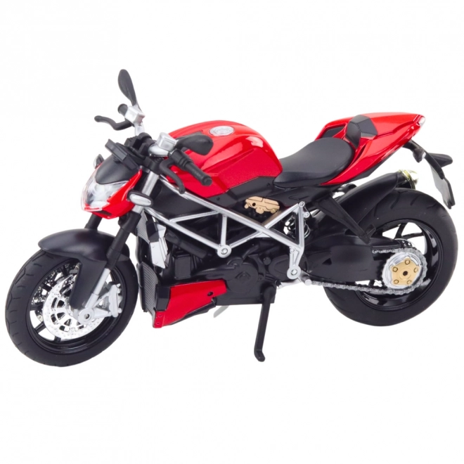 Motocicletta sportiva in metallo con effetti rossi 1:12