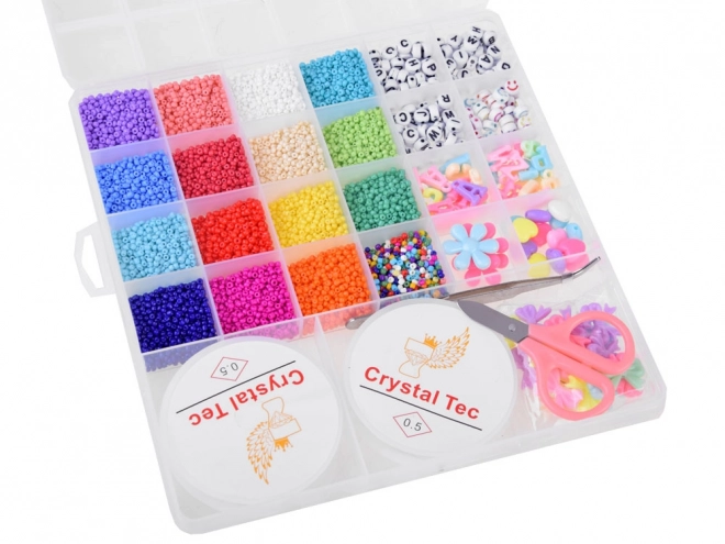 Set di perline colorate per creazione gioielli fai-da-te per bambine