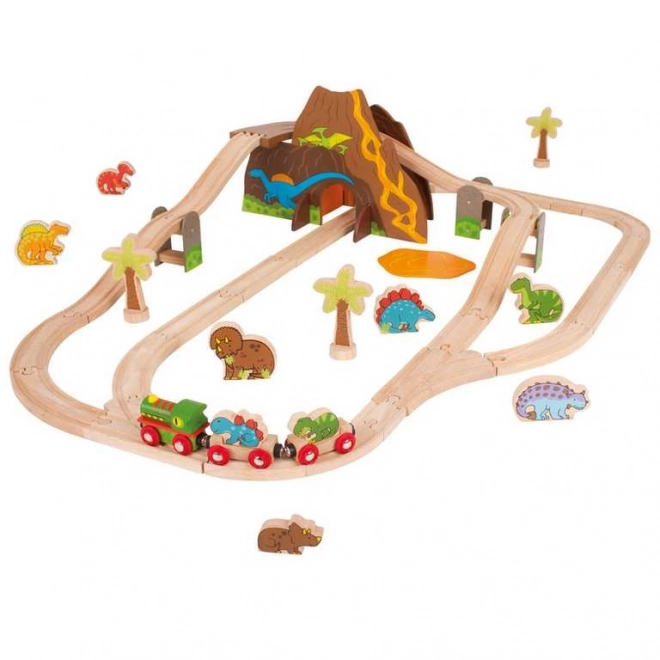 Pista Ferroviaria di Legno Dinosauri Bigjigs Rail