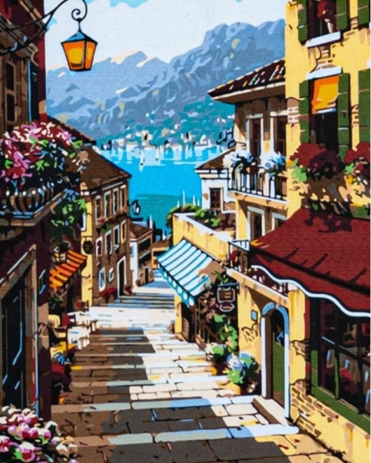 Astra pittura per numeri: Riviera soleggiata su tela 40x50 cm