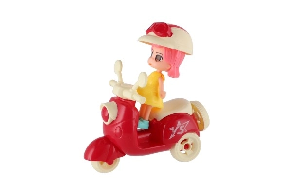 Bambola con Scooter e Casco in Plastica