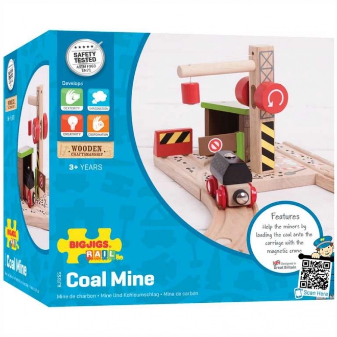 Miniera di carbone con gru Bigjigs Rail