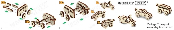 Puzzle 3D in legno - Auto d'epoca e moto