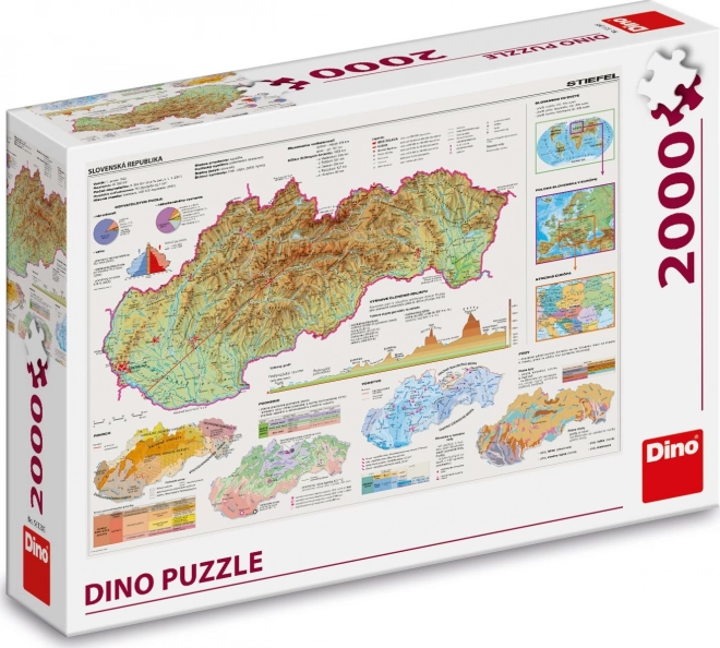 Puzzle Mappa Repubblica Slovacca 2000 pezzi