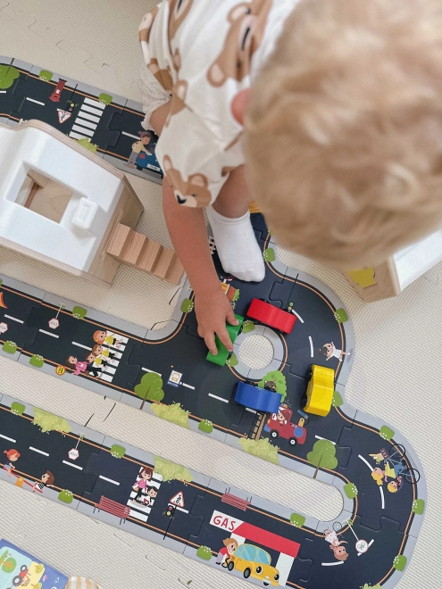 Woopie Green puzzle cittadine per bambini - Autodromo