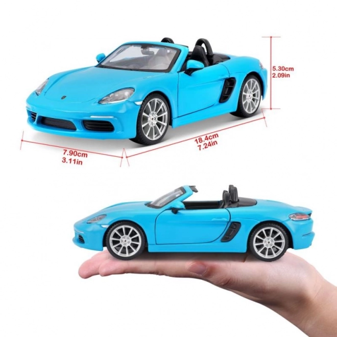 Modello Porsche 718 Boxster Scala 1:24 Blu