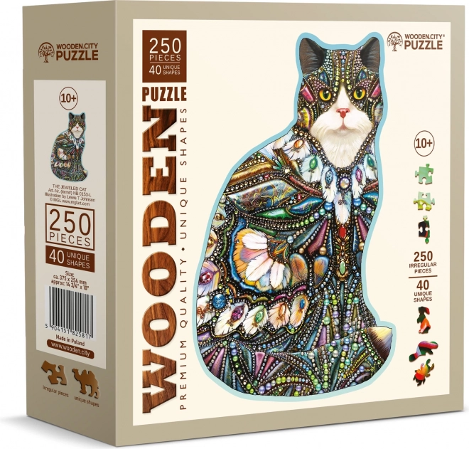 Puzzle in legno Gatto decorato 250 pezzi