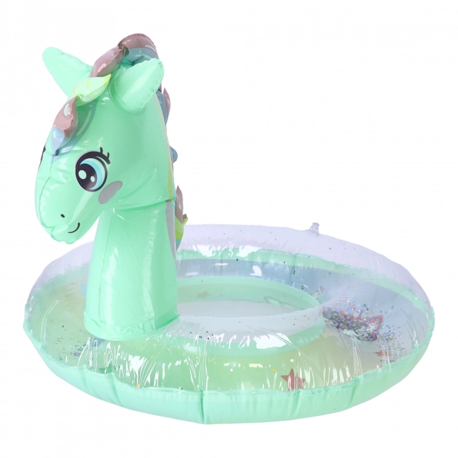 Ruota gonfiabile per bambini a forma di unicorno 90 cm - verde