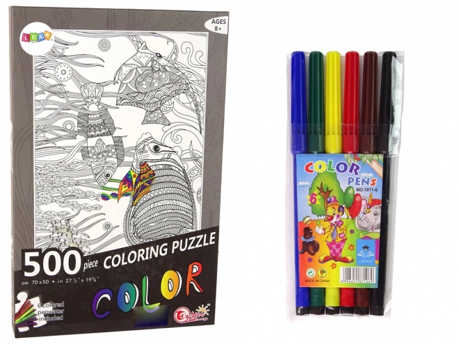 Puzzle da Colorare 500 Pezzi Pesci Oceano