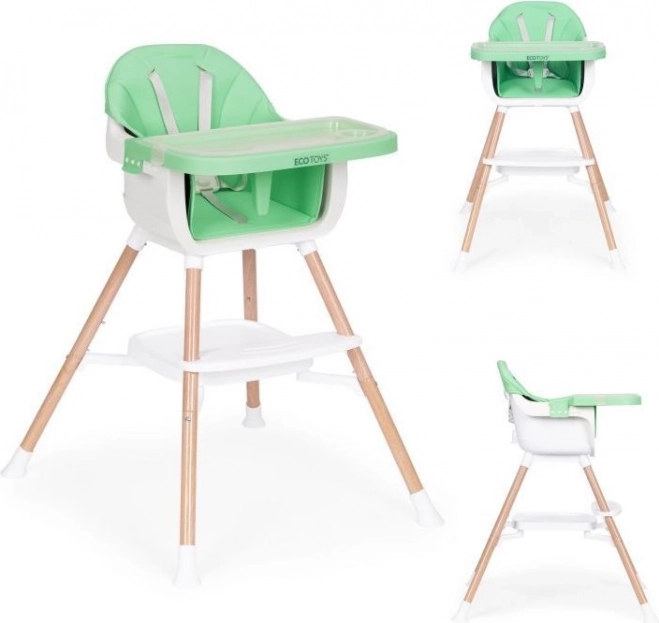 Seggiolone per bambini 2 in 1, verde, ECOTOYS