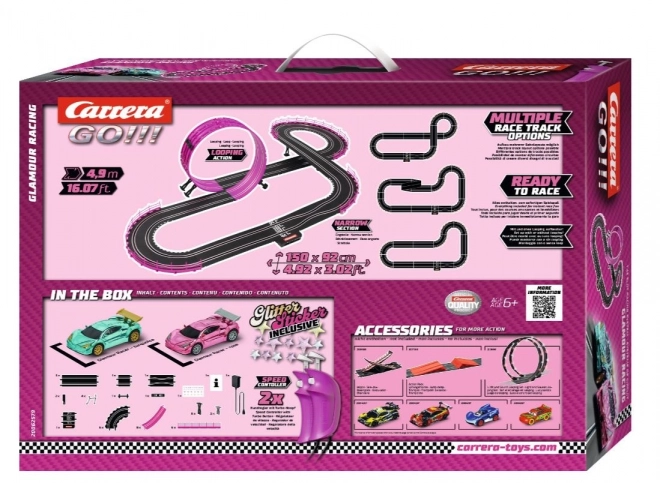 Pista Carrera GO!!! Glamour Racing con Auto Girls Power 4,9m