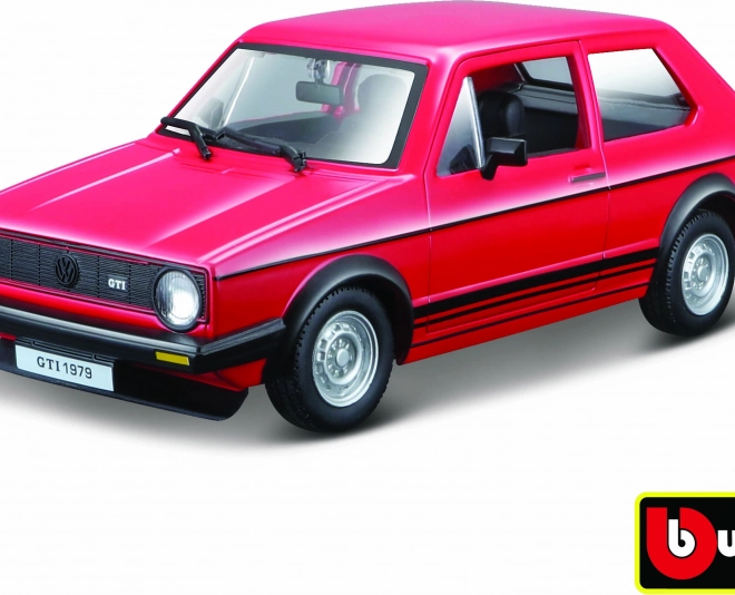 Modello Bburago auto Volkswagen Golf MK1 GTI rosso 1:24