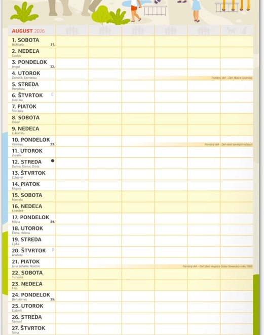 Calendario da parete Pianificatore familiare XXL 2026