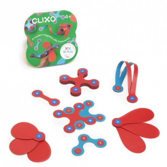 Gioco di costruzione magnetico Clixo Itsy Flamingo e Turchese