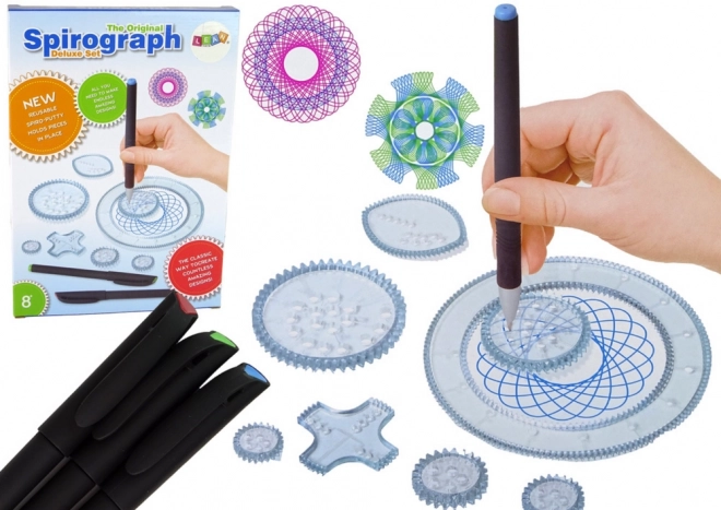 Set Geometrico Spirografo Cerchi Pennarelli Plastilina 28 Pezzi