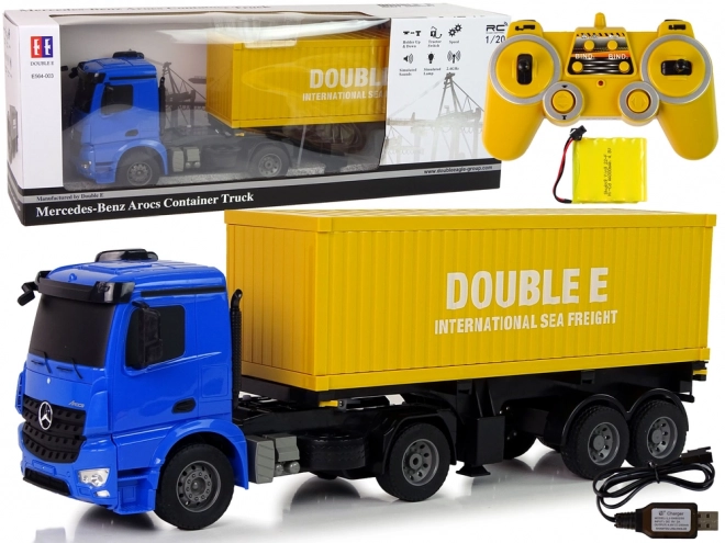 Camion R/C Mercedes Arocs Blu con Contenitore 1:20 da 58 cm