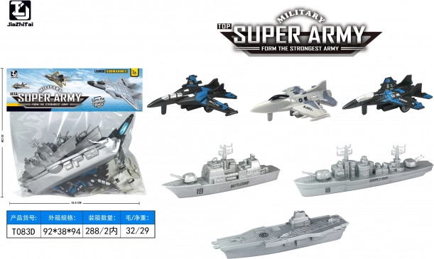 Set militare di navi e aerei