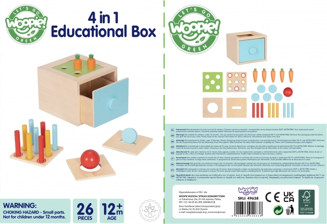 Woopie Green giocattolo educativo in legno con cassetto Montessori