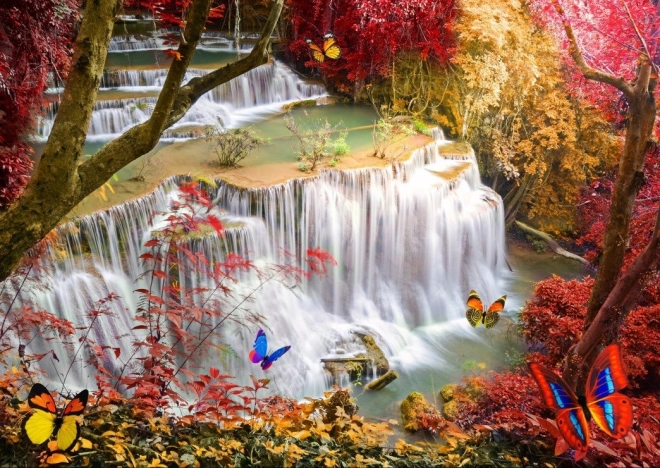 Puzzle Grafika Cascata nella Foresta 2000 Pezzi