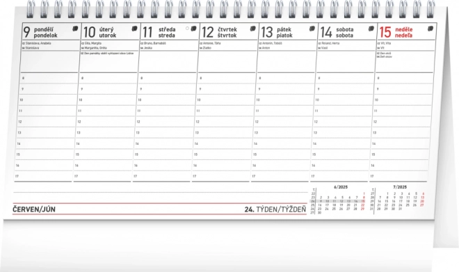 Calendario da tavolo pianificatore CZ/SK 2025