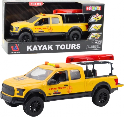 Fuoristrada per il trasporto di kayak con luci e suoni giallo