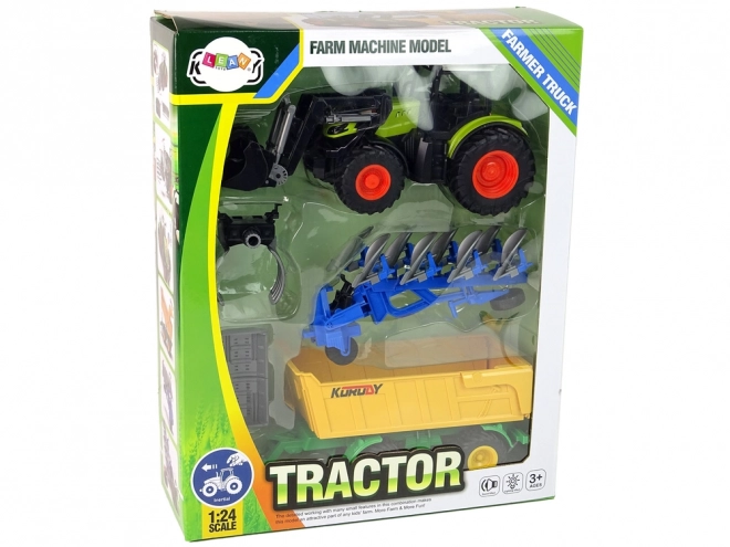 Set Trattore Macchine Agricole con Rimorchio Luci e Suoni