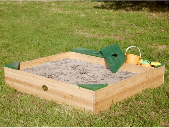 Sandbox in legno AXI con spazio di stivaggio e telone