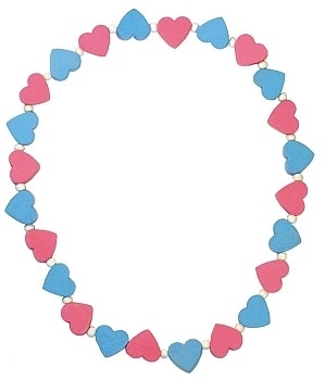 Collana per Bambini con Cuoricini Rosa e Blu