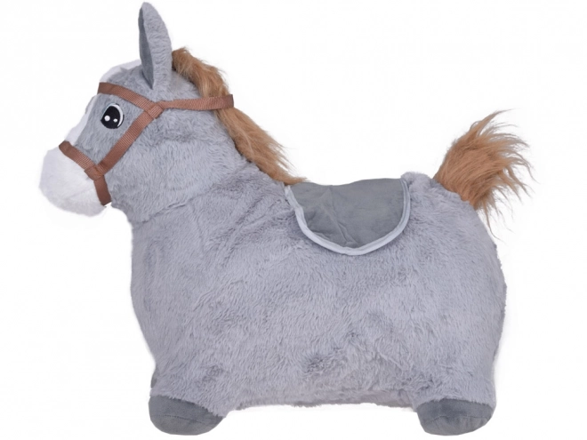 Cavallino Gonfiabile in Peluche per Bambini – Grigio