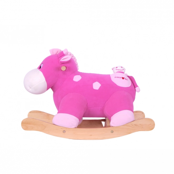 Dondolo Ippopotamo Nele Rosa Con Cucciolo
